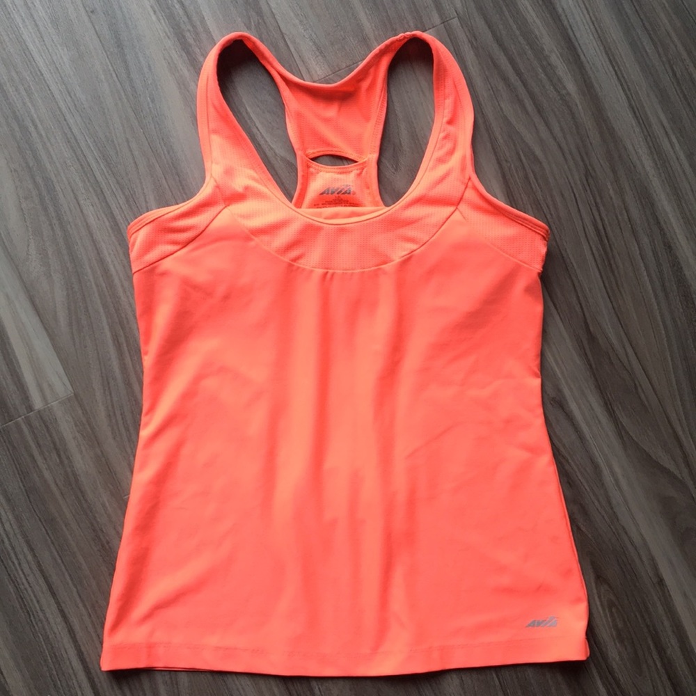 Coral workout tank with built in support